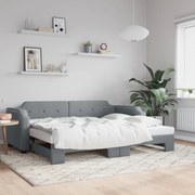 vidaXL Sofá-cama com gavetão 80x200 cm tecido cinzento-claro
