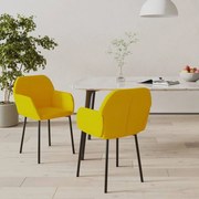 Cadeiras de jantar 2 pcs veludo amarelo