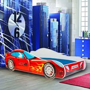 Cama infantil carro 4x4 140x70 multicolorida - colchão e estrado incluído
