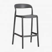Banco Alto De Jardim Empilhável Em Polipropileno Brenza Cinza Grafito & ↑65 Cm - Sklum
