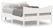 Estrutura cama c/ cabeceira 120x190 cm pinho maciço branco