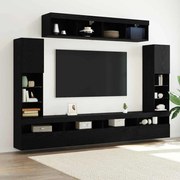 vidaXL Conjunto de Gabinete de Parede para TV 6 pcs Carvalho preto