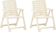 vidaXL Cadeiras de jardim 2 pcs plástico branco