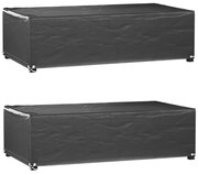vidaXL Capas p/ mobília de jardim 2 pcs 8 ilhós 125x70x35cm retangular
