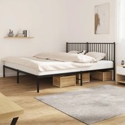 Estrutura de cama com cabeceira 193x203 cm metal preto