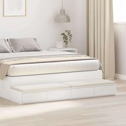 vidaXL Gavetas de cama Branco 140 x 36,5 x 16,5 cm Madeira processada