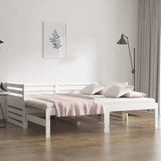 vidaXL Estrutura sofá-cama de puxar 2x(90x190) cm pinho maciço branco