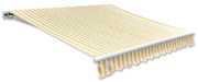 Lona de toldo, parte superior, em branco e amarelo 3 x 2,5 m