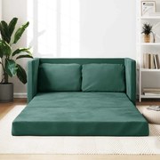 vidaXL Sofá-cama sem pés 122x204x55 cm veludo verde-escuro