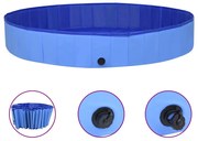 Piscina para cães dobrável 300x40 cm PVC azul