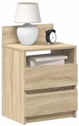 vidaXL Mesas de cabeceira 2pcs com 2gavetas 40x33x60cm carvalho sonoma