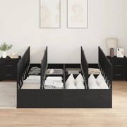 Cama com Arrumação vidaXL Madeira Preta 140x200 cm