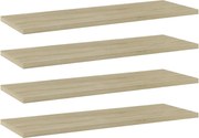 vidaXL Prateleiras estante 4pcs 60x20x1,5cm contraplacado cor carvalho