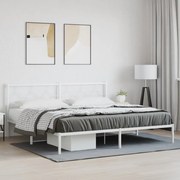 vidaXL Estrutura de cama com cabeceira 200x200 cm metal branco