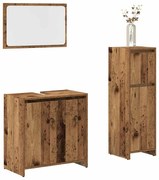 vidaXL 3 pcs conj. móveis casa banho derivados madeira madeira velha