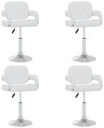 Cadeiras de jantar giratórias 4 pcs couro artificial branco