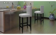 Bancos de bar 2 pcs couro artificial branco