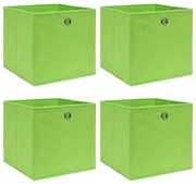 Caixas de arrumação 4 pcs 32x32x32 cm tecido verde