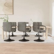 vidaXL Cadeiras de jantar giratórias 6 pcs veludo cinzento-claro