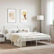 Estrutura de cama com cabeceira 160x200 cm metal branco