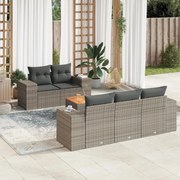 vidaXL 6 pcs conjunto sofás de jardim com almofadões vime cinzento