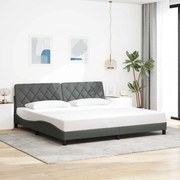 vidaXL Estrutura de cama sem colchão 200x200 cm tecido cinzento-escuro