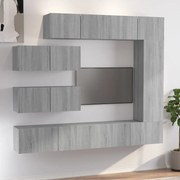vidaXL Conjunto móveis de TV 7 pcs madeira processada sonoma cinza