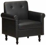 vidaXL Poltrona couro genuíno preto