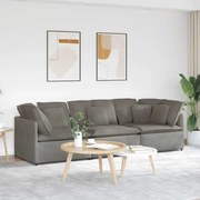 vidaXL Sofá modular com almofadas tecido corduroy cinzento-claro
