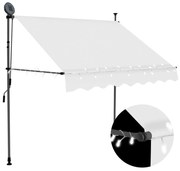 Toldo retrátil manual com LED 150 cm creme