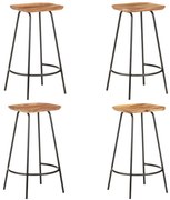 vidaXL Bancos de bar 4 pcs madeira de acácia maciça