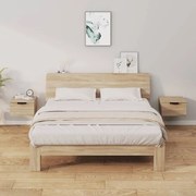 vidaXL Mesas de cabeceira parede 2 pcs 34x30x20 cm cor carvalho sonoma