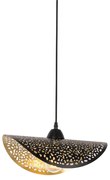 Candeeiro suspenso oriental preto com ouro 35 cm - Japke Oriental