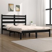 vidaXL Estrutura de cama 200x200 cm pinho maciço preto