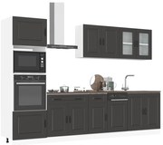 vidaXL 7 peças armário de cozinha conjunto Kalmar preto