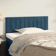 vidaXL Cabeceira de cama veludo 90x5x78/88 cm azul-escuro