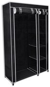 vidaXL Roupeiro dobrável preto 110 x 45 x 175 cm