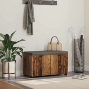 vidaXL Banco de Hall com almofada Madeira antiga 80 x 46 x 46 cm