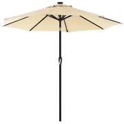 Guarda-sol de jardim com iluminação LED solar integrada | SONGMICS | Bege | GPU033M01.