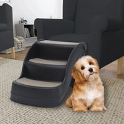 vidaXL Escada para cães dobrável com 3 degraus preto
