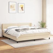 vidaXL Cama com molas/colchão 200x200 cm tecido cor creme
