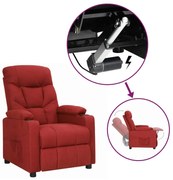 vidaXL Poltrona elevatória tecido vermelho tinto