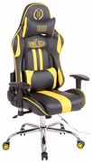 Cadeira Gaming Limit XM em imitação de pele preto/amarelo