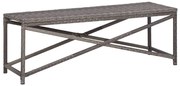 vidaXL Banco de jardim 120 cm vime PE cinzento