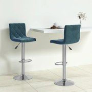 vidaXL Bancos de bar 2 pcs veludo azul