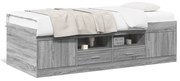 vidaXL Sofá-cama com gavetas sem colchão 90x200 cm cinzento sonoma