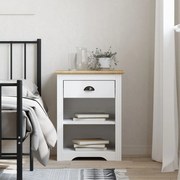 vidaXL Mesa de cabeceira BODO 53x38,5x67 cm pinho maciço castanho