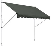 Outsunny Toldo Manual Retrátil para Exterior 300x150x170-280cm Toldo Enrolável Altura Ajustável com Manivela Proteção Solar para Terraço Balcão Jardim Cinza