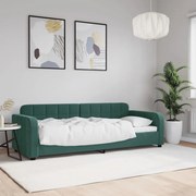 vidaXL Sofá-cama 80x200 cm veludo verde-escuro
