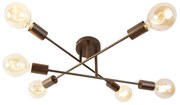 Candeeiro de teto industrial bronze escuro 6 luzes - Sydney Industrial